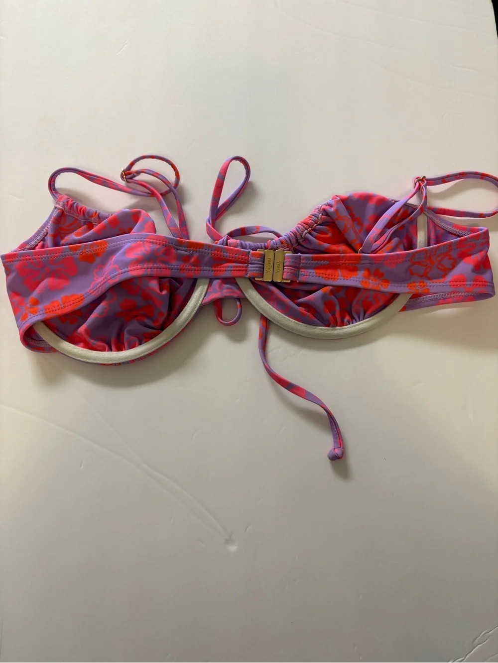 Kulani Kinis Pink & Purple Floral Bikini Top 2XL - Picture 5 of 7